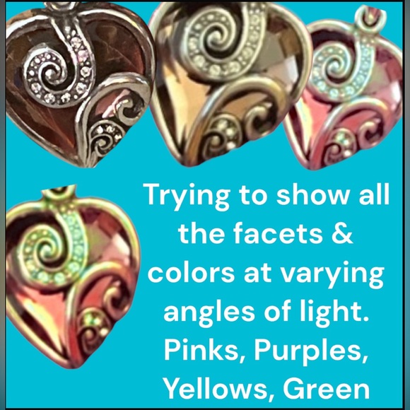 Enchanting Brighton Heart Necklace with Iridescent Crystals - 16โ-18โ - Picture 6 of 12